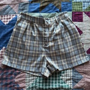FULL TILT HIGH WAISTED PLAID SHORTS